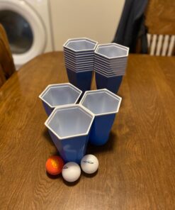HEXCUP - Reusable Party Pong Cup Set by PartyPong - 22 Reusable Cups, 3 Balls, & Plastic Game Card 29 81CPQAnF8dL