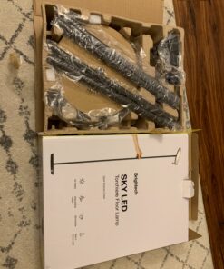 Brightech Sky LED Torchiere Super Bright Floor Lamp - Contemporary, High Lumen Light for Living Rooms & Offices - Dimmable, Indoor Pole Uplight for Bedroom Reading - Black 40 81CPj BTm6L