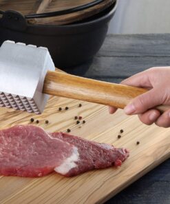 New Star Foodservice 36398 Wood Handle Aluminum Meat Tenderizer/Mallet/Hammer, 13-Inch Overall 14 81CQrloiyL