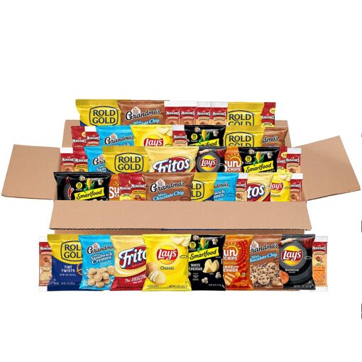 Frito Lay Sweet & Salty Snacks Variety Box, Mix of Cookies, Crackers, Chips & Nuts, 50 Sweet & Salty Care Package ,50 Count (Pack of 1)