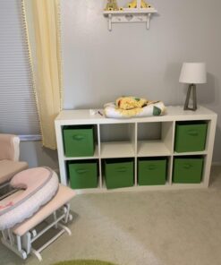 Sorbus Foldable Storage Cubes - 6 Fabric Baskets for Organizing Pantry, Closet, Shelf, Nursery, Playroom, Toy Box, Cubby - 11 Inch Dual Handle Collapsible Closet Organizers and Storage Bins (Green) Green 28 81CSdaKsLL