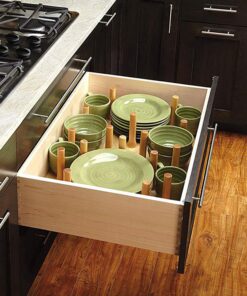 Rev-A-Shelf Adjustable Pegboard Drawer Divider Organizer, Trim to Fit Wooden Kitchen Cabinet Storage Utensil, Pots & Dish Rack, 39" x 21", 4DPS-3921 39x21 12 81CSuf9cGL