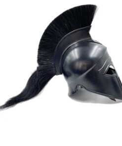 AnNafi® Greek Corinthian Helmet w Liner | Medieval Ancient Knight Armor| Spartan Adult Replica Helmet with black plume | Larp Sca Role Play Halloween Party Costumes| 10 81CWQvhD5RL