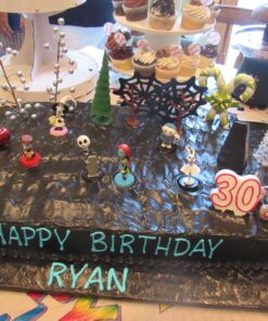 Nightmare Before Christmas 17 Piece Birthday Cake Topper Set Featuring 2" to 3" Cake Topper Figures of Lock, Shock, Zero, Jack Skellington, Sally, Barrel and Other Decorative Themed Accessories 31 81Carwl IDL