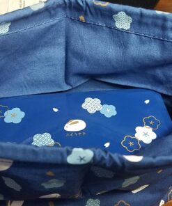 Japanese Traditional Rabbit Blossom Bento Box Set - Square 2 Tier Bento Box, Rice Ball Press, Bento Bag (Blue) 55 81CbGHqbcaL