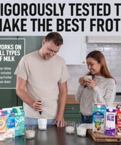 Zulay Kitchen Powerful Milk Frother Handheld Foam Maker for Lattes - Whisk Drink Mixer for Coffee, Mini Foamer for Cappuccino, Frappe, Matcha, Hot Chocolate by Milk Boss (Black) Midnight Black 28 81Cc4zqIxRL