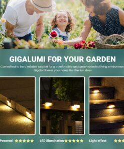 GIGALUMI 12 Pcs Solar Deck Lights, Bronze Finished Waterproof Led Solar Lamp for Outdoor Pathway, Yard, Patio, Stairs, Step and Fences. (Warm White) Warm White 27 81CcMBH9y3L