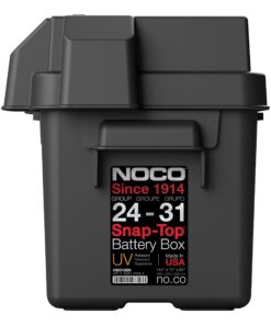 NOCO Snap-Top HM318BKS Battery Box, Group 24-31 12V Outdoor Waterproof Battery Box for Marine, Automotive, RV, Boat, Camper and Travel Trailer Batteries 39 81Cdr 3B7LL