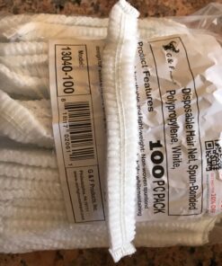 G & F Products 13040-100 Disposable Bouffant Caps Hair Net, Spun-Bonded Polypropylene, Non-Woven, Medical, Labs, Nurse, Tattoo, Food Service, Health, Hospital, White, 100/Sleeve Stretchable Fits All 100 Pieces 22 81CftTrtzFL