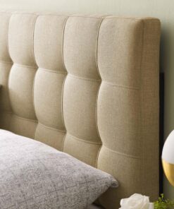 Modway Lily Tufted Linen Fabric Upholstered King Headboard in Beige 26 81ChBEaipUL