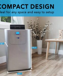 Whynter Elite ARC-122DHP 12,000 BTU Dual Hose Portable Air Conditioner and Portable Heater with Dehumidifier and Fan for Rooms Up to 400 Sq Ft, Includes Storage Bag, Silver Cooling & Heating 20 81CjLRY6zL