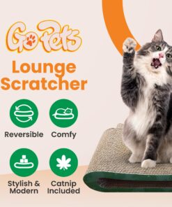 Alternative view of GoPets Premium Cat Scratcher, Reversible with Insert, Ergonomic Lounge Scratcher, Includes Catnip, 10" x 10" x 10" Infinity Lounge Corrugated Cardboard