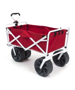 Mac Sports Heavy Duty Collapsible Folding All Terrain Utility Wagon Beach Cart - Red/White 22 81CkOFeI9nL