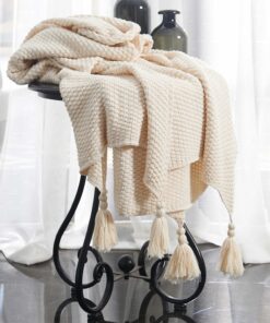Adory Sweety Throw Blanket Ultra Soft Natural Premium for Couch Sofa Bed with Handmade Tassels for Couch Chairs Bed Beach Sofa Picnic,50 x 60 inch (Beige) Beige 50x60in 13 81CkpS378L
