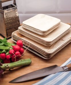 Naturally Chic Palm Leaf Plates Bamboo Plates Disposable 8 Inch Square Party - Wood & Bamboo Like Eco Friendly Compostable and Biodegradable Plates for Weddings and Events - 25 pack 8" Square 15 81ClSpodUL 1
