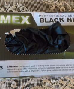 AMMEX Black Nitrile Exam Gloves, Box of 100, 3 Mil, Size Small, Latex Free, Powder Free, Textured, Disposable, Non-Sterile, Food Safe, ABNPF42100BX Small (Pack of 100) 48 81ClYepOaxL
