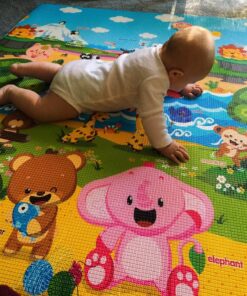 Baby Care Play Mat (Large, Playful - Pinko & Friend) 82'' x 55'' Original One-Piece Reversible Rollable Waterproof Play Mat for Infants, Babies, Toddler, and Kids Large 45 81Clgxhs7FL
