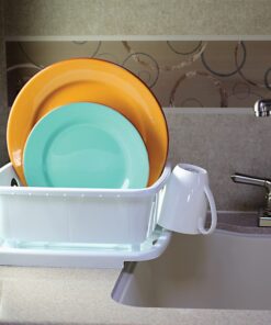 Camco 43511 Mini Dish Drainer, White, EA Dish Rack and Tray 27 81ClsyP65L
