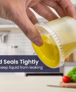 Alternative view of [250 Pack] 2 oz Portion Cups with Lids- Small Condiment Containers for Salad Dressing, Condiments, Salsa & Dipping Sauce, Souffle, Slime, Sample, Jello Shots, Disposable Reusable Translucent Ramekins 2.0 ounces Circular 250 Plastic Portion Cup with Lid