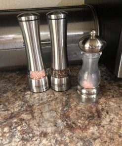 Premium Stainless Steel Salt and Pepper Grinder Set - Pepper Mill and Salt Mill, Spice Grinder with Adjustable Coarseness, Ceramic Rotor, Tall Salt and Pepper Shaker, Brushed Stainless - Free eBook 30 81CmgH NweL