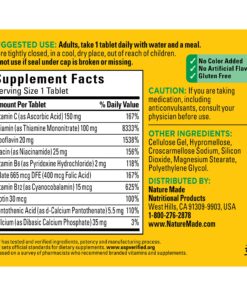 Nature Made Super B Complex with Vitamin C and Folic Acid, Dietary Supplement for Immune Support, 140 Tablets, 140 Day Supply 140 Count 30 81Co3vNnhFL