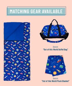 Wildkin Kids Sleeping Bags for Boys and Girls, Measures 57 x 30 x 1.5 Inches, Cotton Blend Materials Sleeping Bag for Kids, Ideal for Parties, Camping & Overnight Travel (Out of this World) Out of This World 11 81CoKW9TMIL