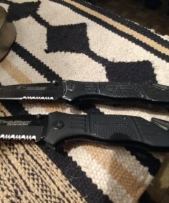 Smith & Wesson SWFR2S 8in High Carbon S.S. Folding Knife with 3.3in Tanto Point Serrated Blade and Aluminum Handle for Outdoor, Tactical, Survival and EDC Box 28 81Coah3jZBL