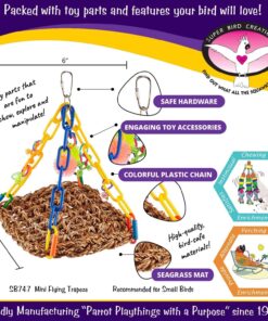 Alternative view of Super Bird Creations SB747 Mini Flying Trapeze Bird Toy, Small Bird Size, 6” x 7” x 9”