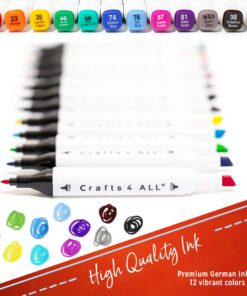 Alternative view of Crafts 4 All Fabric Markers for Clothes - Pack of 12 No Fade, Dual Tip Permanent Fabric Pens - No Bleed, Machine Washable Shoe Markers for Fabric Decorating - Laundry Marker, Erases Stains Easily 12-Pack Dual Tip - White