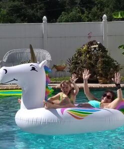 GoFloats Giant Inflatable Pool Floats - Choose Unicorn, Dragon, Flamingo, Swan, or Bull - Includes Drink Float 45 81CvR9mwrSL