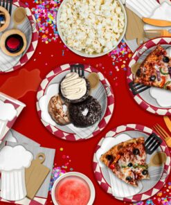 Alternative view of Chef Cooking Birthday Party Supplies Set Plates Napkins Cups Tableware Kit for 16 48 Piece Chef