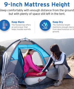 Alternative view of Etekcity Camping Air Mattress, Inflatable Mattress Air Bed Queen Twin with Rechargeable Pump, Leak-Proof Blow Up Mattress Raised Airbed , Height 9", Storage Bag , Brown Queen 9
