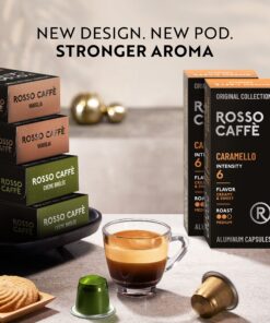 Alternative view of Rosso Coffee Capsules for Nespresso Original Machine - 60 Espresso Pods Vanilla, Caramel, Creme Brulee- Single-Serve Aluminum Coffee Pods - Compatible with Nespresso Original Line Machines (Flavor 60) Flavor 60 10 Count (Pack of 6)