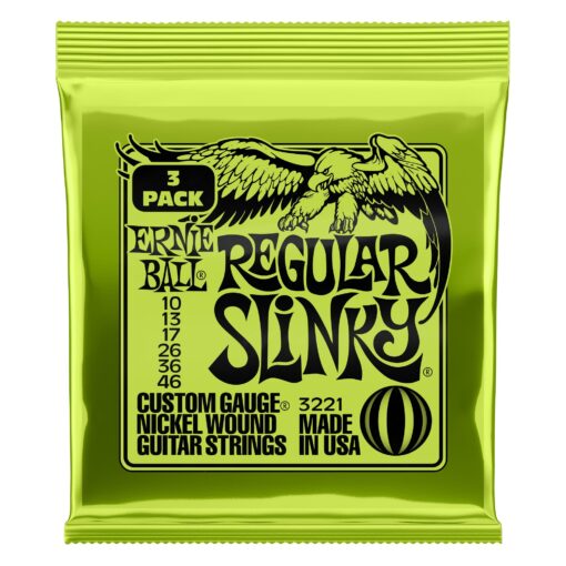 Ernie Ball Regular Slinky Nickel Wound Electric Guitar Strings 3 Pack - 10-46 Gauge Regular (10-46) 3-Pack