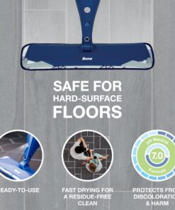 Bona Multi-Surface Hard Floor Cleaner Spray Mop Cartridge - 34 fl oz - Unscented - Refillable - Residue-Free Floor Cleaning Solution for Bona Spray Mops - Stone, Tile, Laminate, and Vinyl Floors 10 81D BcgYSrL