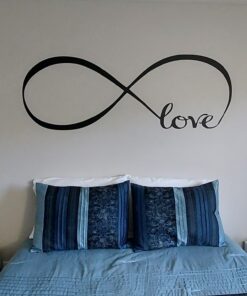 Picniva Wall Stickers Bedroom Decor Infinity Symbol Word Love Vinyl Art Decal 7'' X 22'' Black 20 81D UoLDrTL