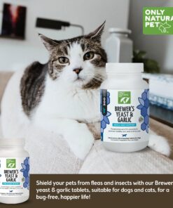 Only Natural Pet Brewer's Yeast & Garlic Chewables - All-Natural Flea & Tick Prevention for Dogs - Fortified with B Vitamins - Promotes Healthy Skin & Coat - 300 Count Tablet (Single) 1 Bottle 13 81D ij0kwBL
