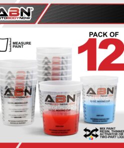 ABN Automotive Paint Mixing Cups - 12 Pack 32oz Plastic Measuring Mixing Cup for Epoxy Resin, Activators, and Thinners 15 81D pFcku6L