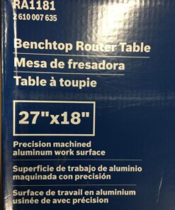 BOSCH RA1181 Benchtop Router Table 27 in. x 18 in. Aluminum Top with 2-1/2 in. Vacuum Hose Port 82 81D0ATFeleL