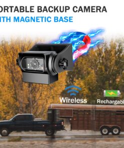 EWAY WiFi Magnetic Hitch Wireless Backup Rear/Front View Camera Rechargeable Battery for Easy Hitching of Gooseneck Horse Boat Travel Trailer/Fifth Wheels/RV/Camper Reverse for iPhone iPad Android 32 81D0Ti95sTL