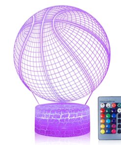 3D Illusion Basketball Night Lamp 16 Color change Touch White Crack Base Remote Control Birthday Present Boys Girls Party Kids Home Decor Desk basketball lover teenager christmas gifts xmas gift 11 81D1Oq9PthL