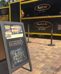 Ilyapa Wooden A-Frame Chalkboard Sign with Eraser - 40 x 20 Inch Magnetic Sidewalk Menu Board – Sturdy Freestanding Black Sandwich Sign Board Menu Display for Restaurant, Business, or Weddings 40x20 Inches 36 81D2mqvcrpL