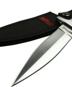 MTech USA – Fixed Blade Knife – Satin Finish Stainless Steel Blade, Brown Wood Handle with Stainless Steel Bolster, Includes Nylon Sheath - Hunting, Camping, Survival, Tactical – MT-20-03 30 81D3JJyTUSL