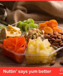 Nut Cravings Gourmet Collection - Dried Fruit & Mixed Nuts Gift Basket in Red Box (7 Assortments, 1 LB) Arrangement Platter, Birthday Care Package - Healthy Kosher USA Made Red Deluxe (7 Piece Assortment, 1 LB) 9 81D3bCL PfL