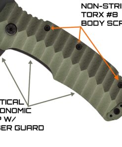 Off-Grid Knives - Rapid Fire Ranger, Camping & Hunting Knife, Cryo D2 Blade Steel with Olive Drab G10 Scales, Deep Clip, Left or Right Carry, Survival, Hiking, Fishing, Boating, Bushcraft OD Green 25 81D4QNXV8OL