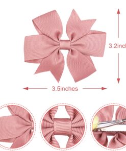 CÉLLOT 3 Inch Boutique Grosgrain Ribbon Pinwheel Hair Bows Alligator Clips For Girls Toddlers Accessories Teens Gifts In Pairs 70pcs/35color 18 81D5dvv7yML