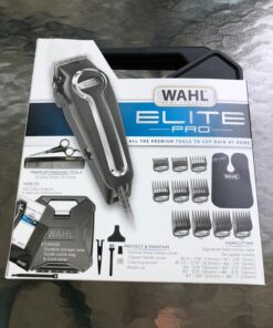 Wahl USA Elite Pro High-Performance Corded Home Haircut & Grooming Kit for Men – Electric Hair Clipper – Model 79602M Black 59 81D5uYJJcrL
