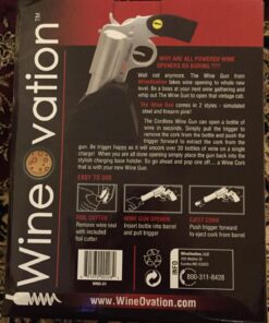 WineOvation Electric Gun Wine Opener (Silver) - Open your Wine Bottle fast and without hassle - Best Electronic Automatic Corkscrew for Gun Enthusiasts and Wine Lovers - Rechargeable Battery Operated a_Wine Gun Silver 52 81D6tF0CMFL
