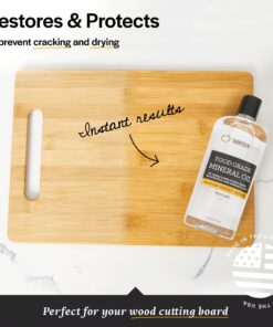 Thirteen Chefs Mineral Oil - 12oz Food Grade Conditioner for Wood Cutting Board, Countertop & Butcher Block, Lubricant for Knife or Meat Grinder - Safe USP Finish on Marble, Soapstone 12 Fl Oz 34 81D838UwFL 1