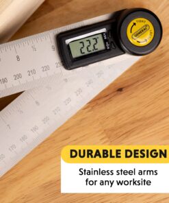Alternative view of General Tools Digital Angle Finder Ruler #823 - 10" H - Stainless Steel Measurement Tool 10-Inch